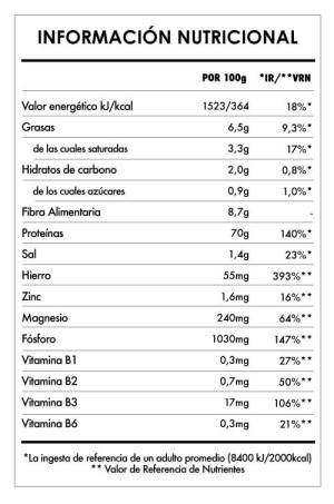 Clorela ES 125g tabela nutricional 01