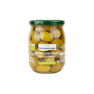 Aceitunas verdes gigantes bella di Cerignola Bio 550g Organica Italia