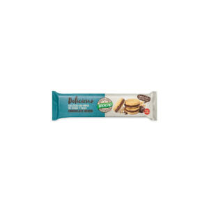 Galletas deliciosas con copos de avena y trigo rellena de choco negro bio 150g Biocop