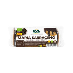 Galletas Marias Trigo Sarraceno bañadas de chocolate bio 245g Sol Natural