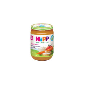 Tarrito de verduras y arroz con pollo Bio +4M 190g Hipp