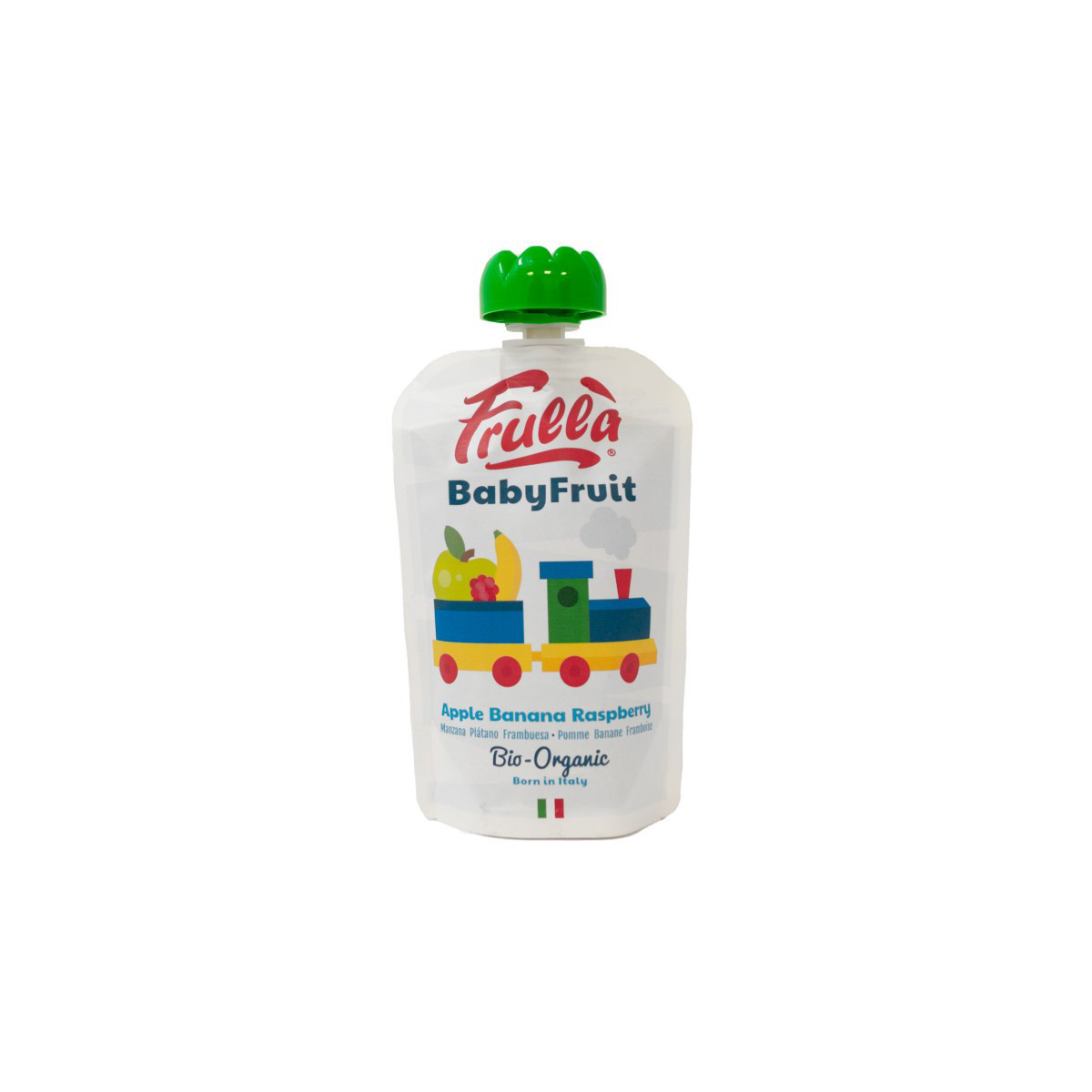 Pure Manzana, Platano y Frambuesa bio (caja 10u) Baby 100g Frulla