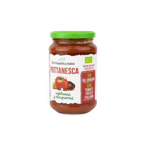 Salsa de tomate puttanesca con olivas y alcaparras Bio 325ml Organica Italia
