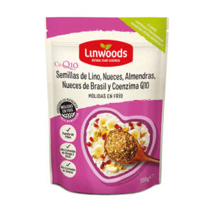 Semillas de Lino, Nueces, Almendras, Nueces de Brasil y Coencima Q10 Molidas 200g Linwoods